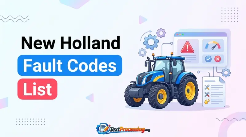 New Holland Fault Codes List