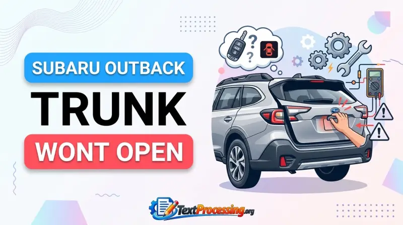 Subaru Outback Trunk Wont Open