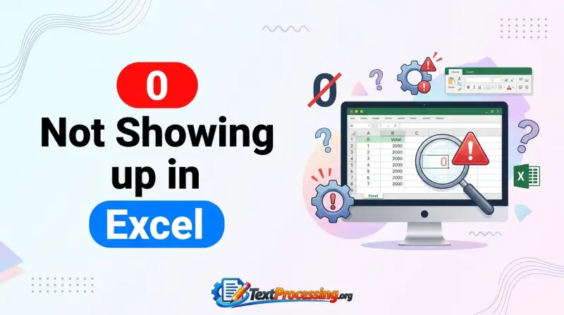 0 Not Showing up in Excel