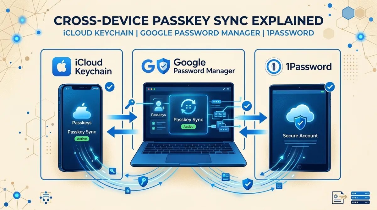 A person troubleshooting a 1Password app not syncing issue on their office desk.