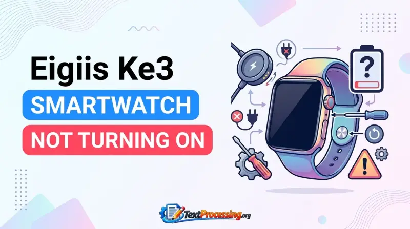 Eigiis Ke3 Smartwatch Not Turning On