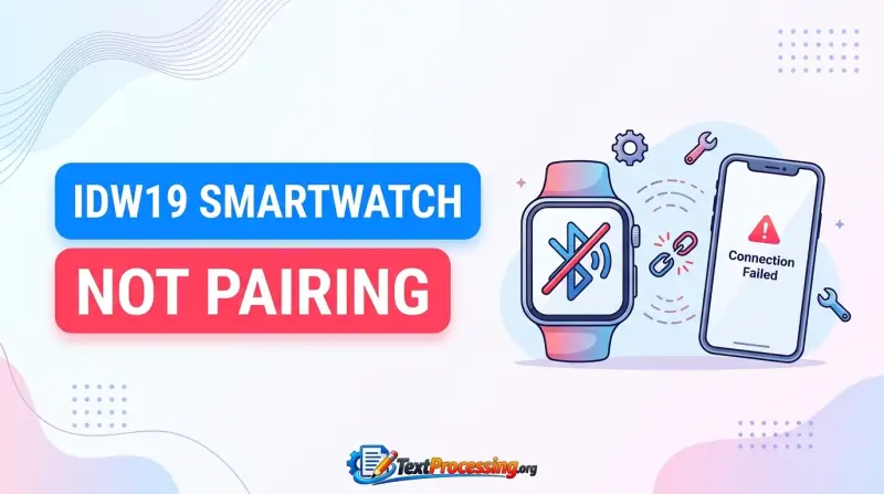 Idw19 Smartwatch Not Pairing