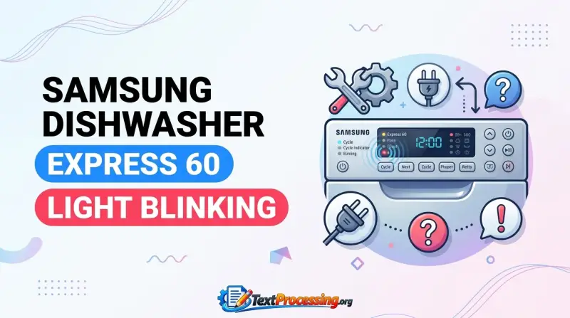 Samsung Dishwasher Express 60 Light Blinking