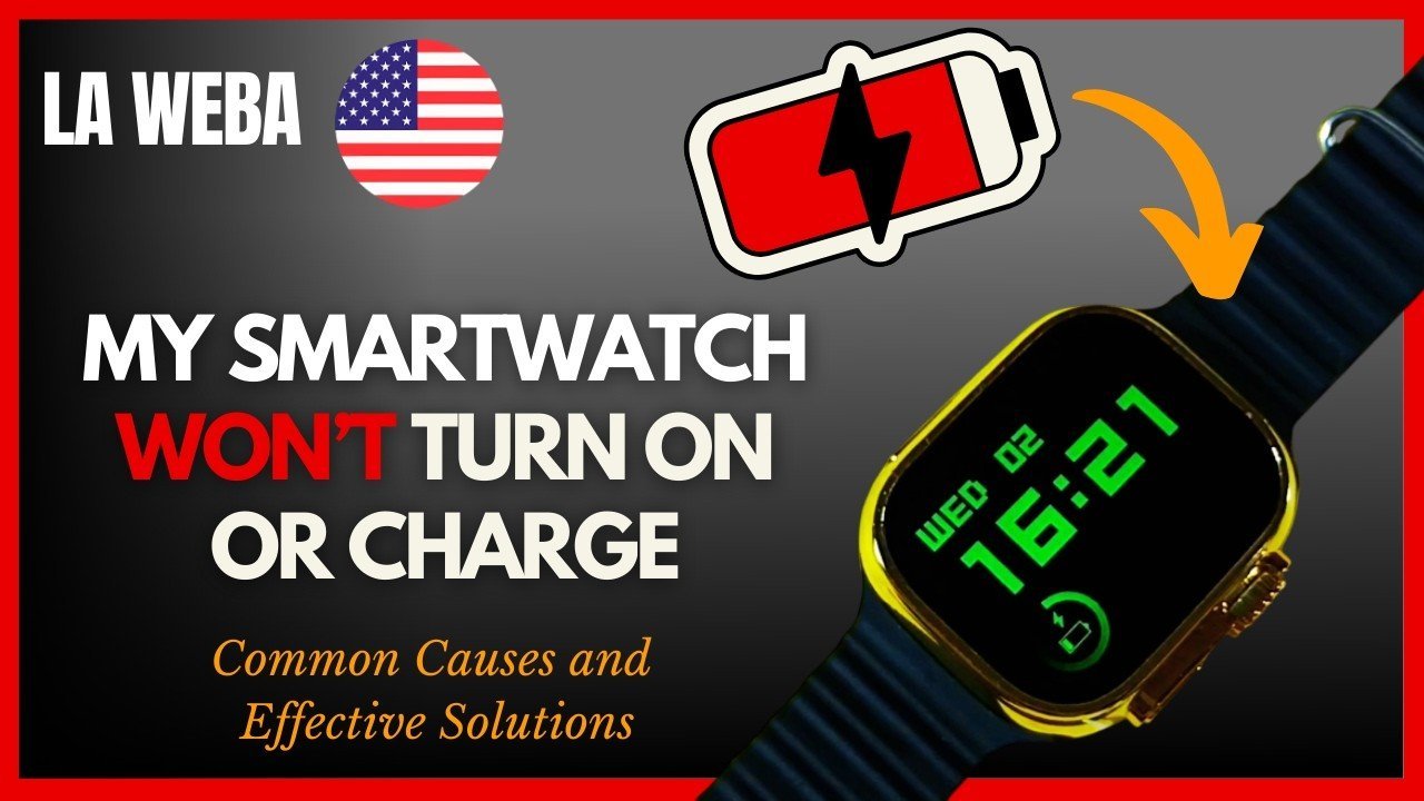 A person troubleshooting common smartwatch charging issues at a desk in a home office.