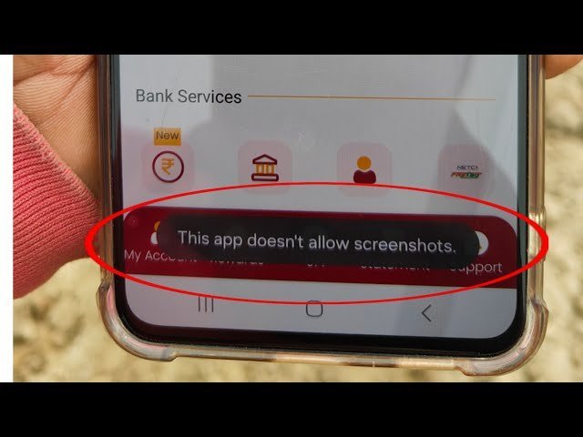 A person researching mobile app security and screenshot restrictions on their tablet device.