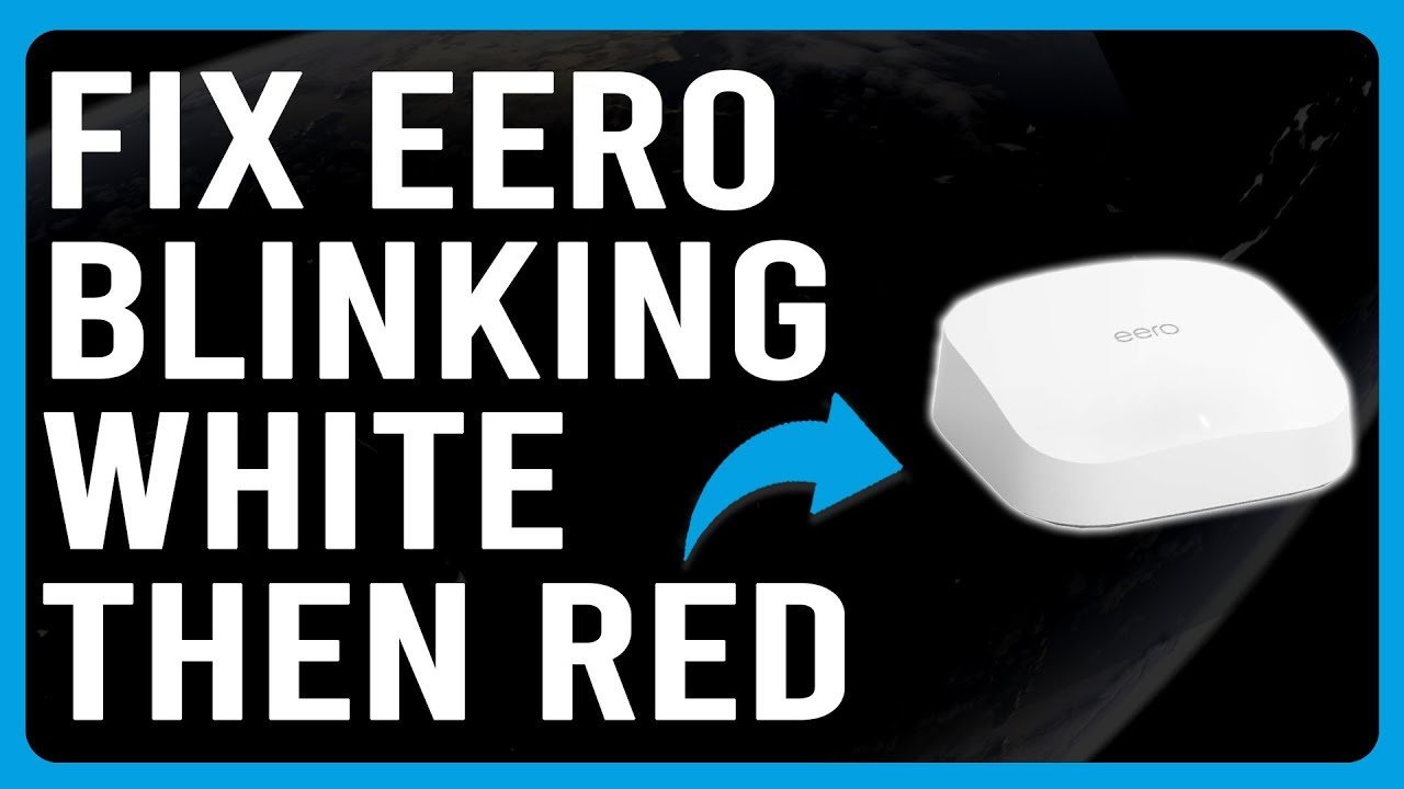 An eero router blinks white while downloading an essential software update.