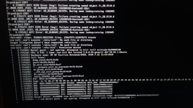 Close-up of internal computer hardware components related to bootloader configuration errors.