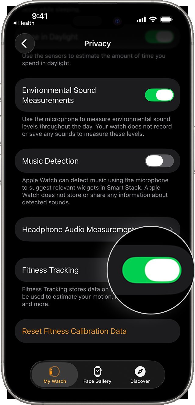 Close up of a user navigating iPad settings to troubleshoot health data sync errors.