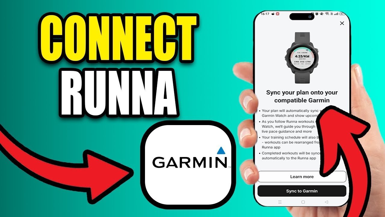 A runner checks their GPS watch to troubleshoot the Runna and Garmin sync.