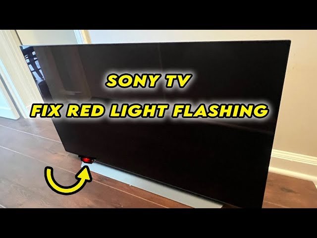 A person inspecting a power cable connection on a Sony television to troubleshoot.