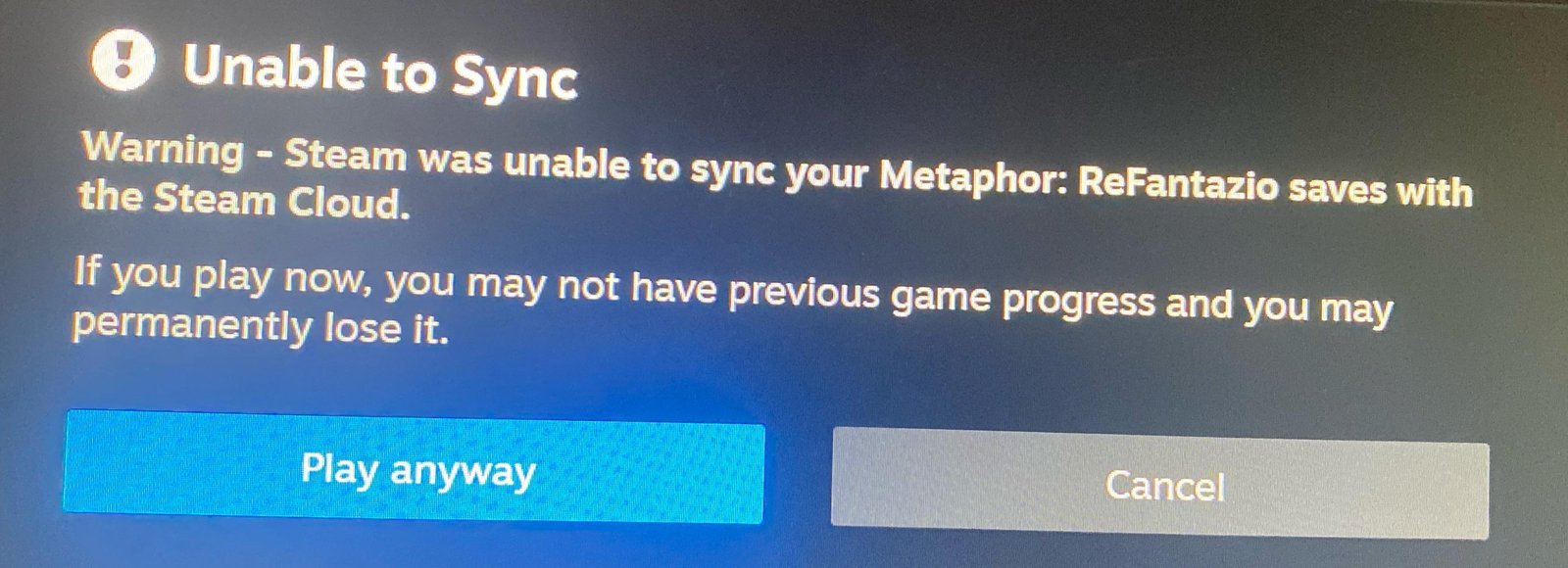A person troubleshooting a game synchronization issue on their personal laptop computer.
