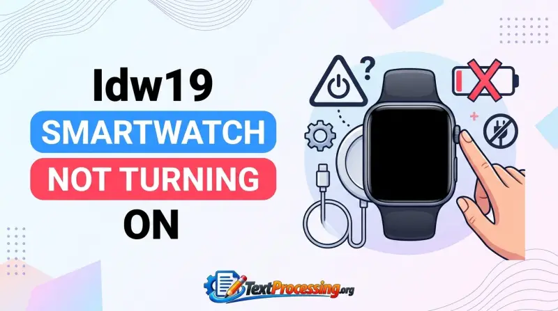 Idw19 Smartwatch Not Turning On